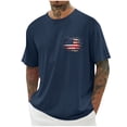 thumbnail image 2 of Vetsdori Mens American Flag Tshirts Fourth of July Summer Pullover Short Sleeve Independence Day,Red White and Blue Casual Tops for Men Crew Neck, 2 of 6