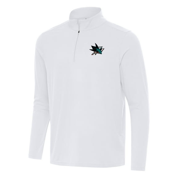 Men's Antigua White San Jose Sharks Intent Quarter-Zip Top
