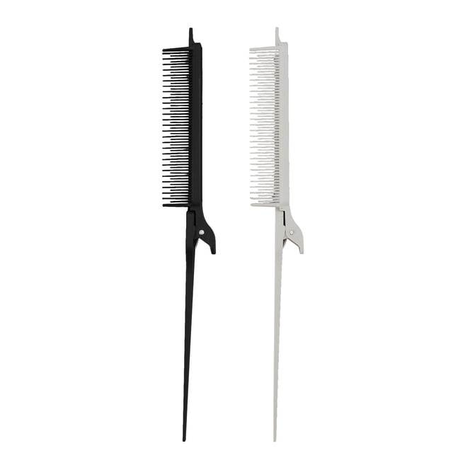 2 peines multiusos con pinza para resaltar el cabello, sección de teñido, peine de cola de rata, cepillo, herramientas de peinado para peluqueros y estilistas.