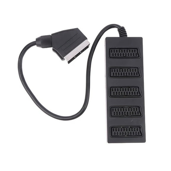 21 Pin Scart 5 Way Splitter Scart Male To 5 Female Adapter Connector
