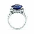 thumbnail image 5 of HeartsAndYou 6ct Oval Cut Natural Blue Sapphire & Moissanite Halo Ring 14k SOLID White Gold, 5 of 9