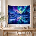 thumbnail image 5 of Aurora Borealis Over Icy Lake with Icebergs and Mountains, Majestic Digital Art for Nature Lovers, Celestial Wall Decor, Housewarming Gift Tapestry Wall Hanging for Bedroom and Living Room, 5 of 7