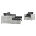 thumbnail image 3 of Modway Convene 4-Piece Outdoor Patio Set in Light Gray Charcoal, 3 of 10