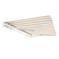 thumbnail image 2 of Awntech 10' x 8' Maui Manual Patio Retractable Awning Acrylic Fabric, Linen/White Stripe, 2 of 7