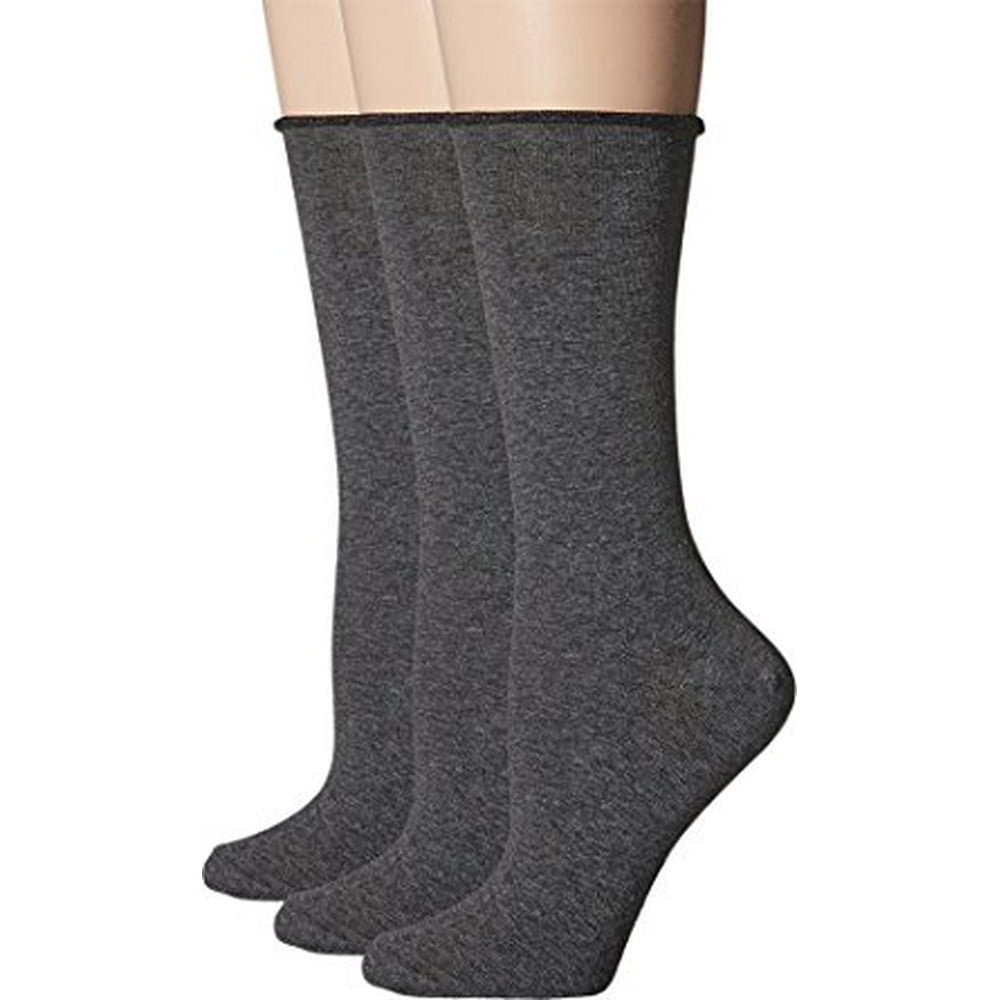 Hue HUE Women's Jean Socks 3Pack Graphite Heather Socks Walmart