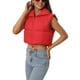 thumbnail image 4 of Chaleco acolchado ligero de mujer Inspire Chic con cuello alto y cremallera, color rojo M, 4 of 6