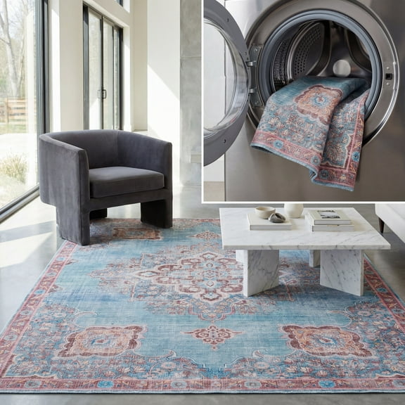 SAFAVIEH Serapi Skylar Oriental Area Rug, Blue/Brown, 4' x 6'