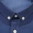 thumbnail image 5 of WREESH Oxford Shirts in Short Sleeve Regular Fit Casual Style with Turndown Collar, Pocket Elastic Denim Button Down Dark Blue, 5 of 9