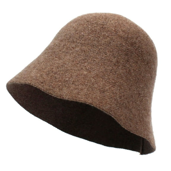 SikaFu Wool Basin Hat Autumn And Winter Ladies Hats Keep Warm And Windproof Wool Fisherman Hat Cross -Border Knitted Hat Barrel Hat