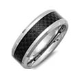 thumbnail image 3 of 8mm Mens Comfort Fit Carbon Fiber Tungsten Wedding Band ( Available Ring Sizes 7-12) sz8 1/2, 3 of 3