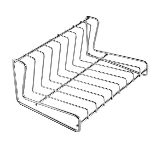 Estante de almacenamiento de platos de acero inoxidable, multifuncional, ahorra espacio, organizador de tapa para 9 cuadrícula