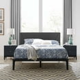 thumbnail image 2 of Platform Bed Nightstand Set, Queen Size, Blue, Wood, Modern Contemporary, Mid Century Bedroom Master Guest Suite Room, 2 of 10