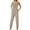 Khaki, variant on HBFAGFB Jumpsuits for Women Casual and Comfortable Beach Wide Leg Overalls with Pockets White Size One Size