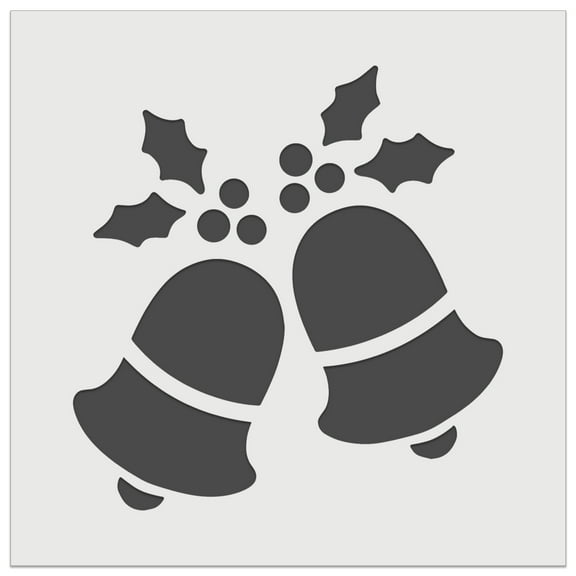 Christmas Bells with Holly DIY Cookie Wall Craft Stencil - 5.5 Inch