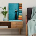 thumbnail image 5 of Whimsical Black Cat Toilet Paper Canvas Print, Blue Hue Playful Animal Art, Multi-Room Bathroom Bedroom Wall Decor, 5 of 8