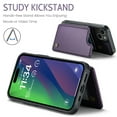 thumbnail image 4 of Mantto Case for iPhone 15 with Card Holder, Retro PU Leather RFID Blocking Credit Card Slots Double Magnetic Clasp Flip Kickstand Shockproof Phone Cover for iPhone 15,Purple, 4 of 9
