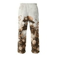 thumbnail image 5 of Fabrcox Christmas Flannel Pj Pants for Men Big and Tall Winter Warm Elastic Waist Fall Winter Pajama Pants with Pockets Casual Loose Cartoon Lounge Bottoms White L, 5 of 5