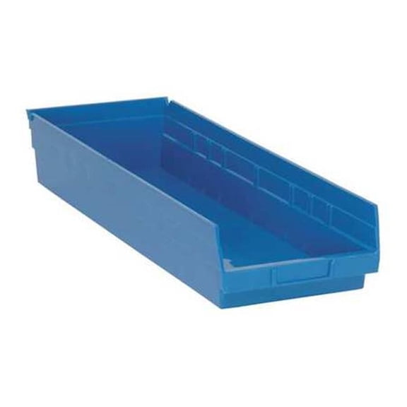 Quantum Mediacal QTM QSB114BL 23.62 x 8.37 x 4 in. Economy Shelf Bin, Blue - 6 Count
