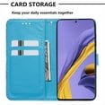 thumbnail image 3 of Dteck Case For Samsung Galaxy A71 4G (6.7 inch), Diamond Bling Magnetic Patterned Strap Folio PU Leather Wallet Case Card Slots Pocket Flip Stand TPU Cover,Sea wave (Diamond), 3 of 6