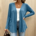 thumbnail image 7 of yillto Plus Size Womens Cardigan Open Front Lightweight Soft Comfy Long Sleeve Loose Coats with Pockets, 7 of 7