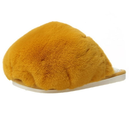 

Fluffy Stuffed Slippers Non-slip Indoor House Shoes Comfy Plush Slip For Home Bedroom Blue 37-38