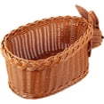 thumbnail image 1 of Cesta de dulces de Pascua con forma de conejito, cesta de frutas de ratán, bandeja de comida de mimbre tejida, cesta para decoración de mesa de fiesta de Pascua, suministros marrón, talla L, 1 of 5