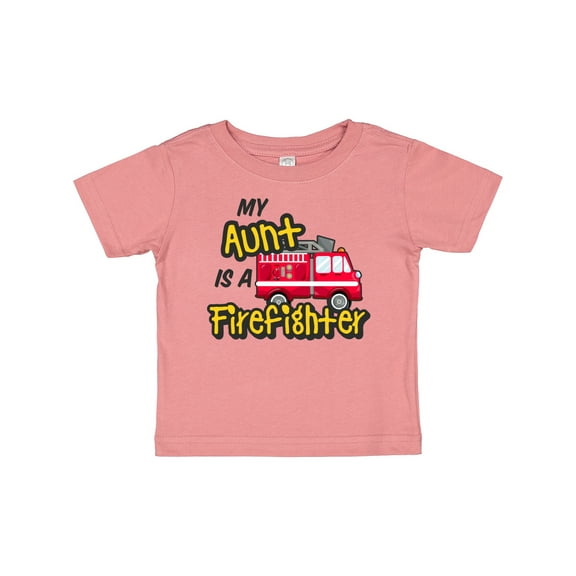 Inktastic My Aunt is a Firefighter with Fire Truck Boys or Girls Baby T-Shirt