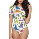 thumbnail image 1 of Balery Cute Dinosaur Body de cuello redondo de manga corta para mujer Tops de manga corta Tops básicos-XX-Large, 1 of 7