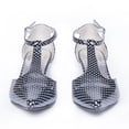 thumbnail image 7 of Ferwind Women's Kitten Heel T-Strap Sandals Polka-dot Assorted Colors Adult Polka-Dot Black  8, 7 of 7