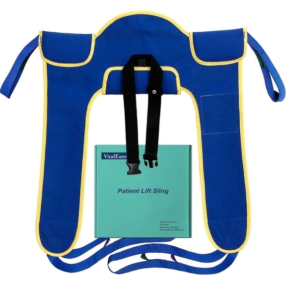 Padded Lift Sling for Toileting with Color-Coded Lifting Straps, Transfer Sling for Elderly Individuals, Post-Surgery Patients and People with Disabilities, Toilet Assist Devices (Small)