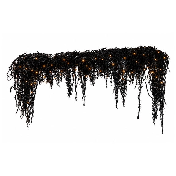 Halloween Fireplace Decor Set with LED Lights, Halloween Decorations | Waterproof Spooky Halloween Indoor Decor with Lights Gothic Hanging Vine Twigs Party Decoration Banister 70.87In