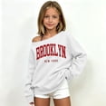 thumbnail image 2 of Shadoumai Girls Off the Shoulder Sweatshirts Brooklyn Letter Print Tops Cute Trendy Fall Pullover for Teen Girl Long Sleeve Kids Clothes, 2 of 6
