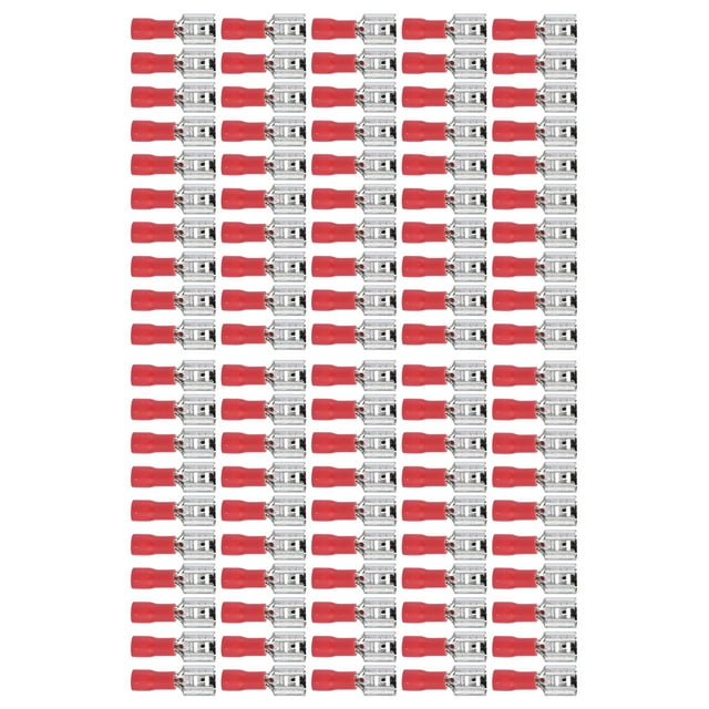 100Pcs Insulated Spade Wire Connector Electrical Crimp Terminals Copper PVC Electrical Crimp Terminal For Household 22-16AWG