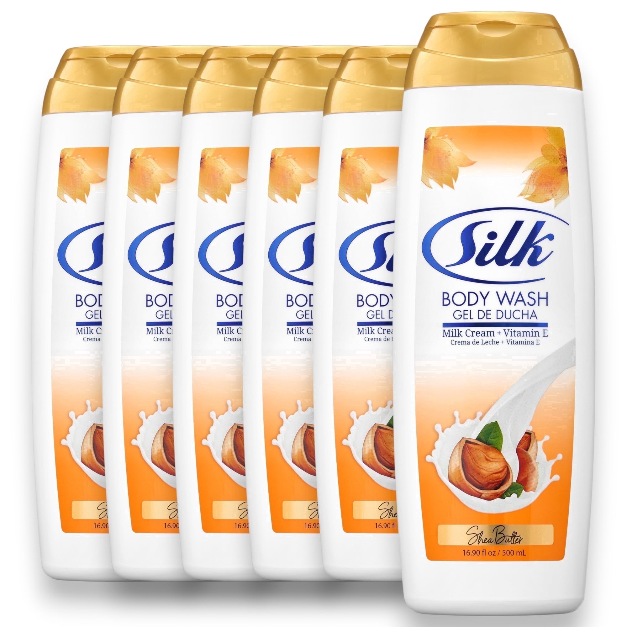Silk Shea Butter Organic Body Wash Women and Men, Moisturizing Shower Gel for All Skin Types 16.9 fl oz