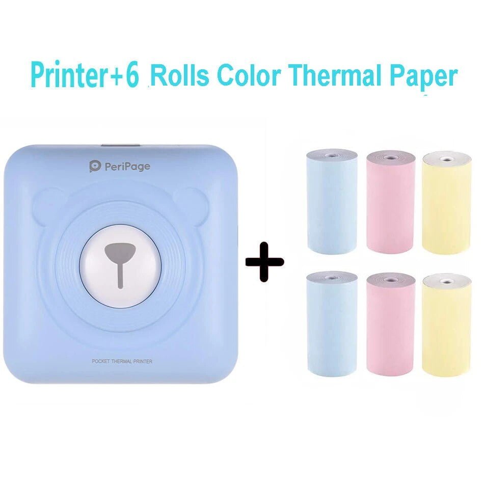 PeriPage Mini Portable Thermal Printer Handheld Photo Printer 58 Mm  Printing Wireless Bluetooth Mini Android IOS Printers 
