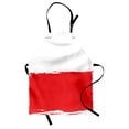 thumbnail image 1 of Poland Apron, Grunge Illustration of Polish Flag Simple Concept Country Traits Print, Unisex Kitchen Bib with Adjustable Neck for Cooking Gardening, Adult Size, Dark Coral White, by Ambesonne, 1 of 4