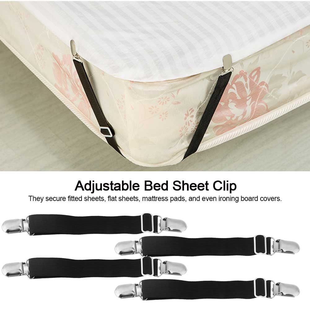 mattress covers Details about   Elastic straps to hold sheets set of 4 adjustable sheet clips 
