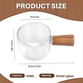 thumbnail image 4 of Crema de Vidrio Transparente 2 Piezas con Manija Madera, Mini Jarra Leche para Café. 50Ml, 4 of 5