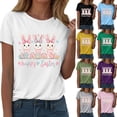 thumbnail image 2 of UngA Womens Easter Shirt Happy Easter T Shirt Cute Letter Graphic Tee Tops Casual Easter T-Shirts for Women (Grey,S), 2 of 8