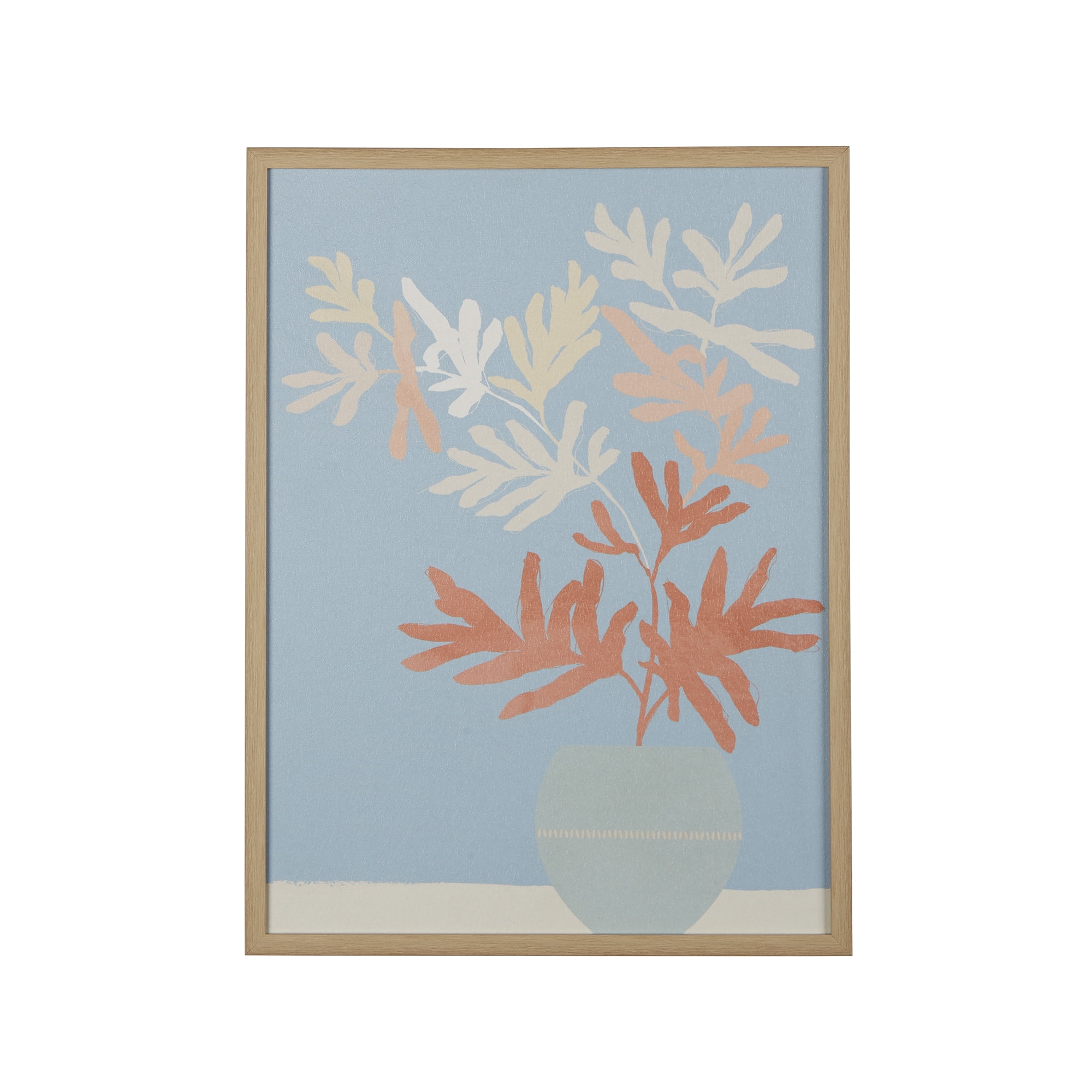 Home Décor Collection 18x24 Coral Botanicals in Blue Vase Framed Canvas Wall Art