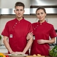 thumbnail image 5 of Unisex Men's Chef Coat Jacket Women Kitchen Restaurant Cooking Work Chef Uniformss Shirt Tops, 5 of 6