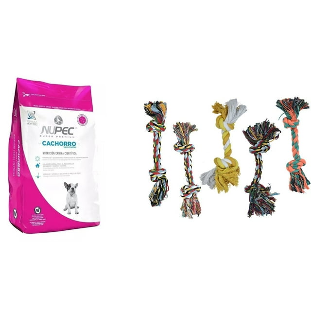 Paquete Nupec cachorro razas pequeñas 8 kg + 1 juguete hueso de hilo Multicolor Fancy pets