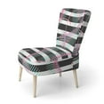 thumbnail image 2 of Designart "Pink and Black Striped Pattern" Upholstered Patterned Accent Chair and Arm Chair, 2 of 5