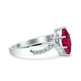 thumbnail image 2 of Marquise Art Deco Infinity Wedding Engagement Ring Simulated Ruby CZ 925 Sterling Silver size 5, 2 of 5