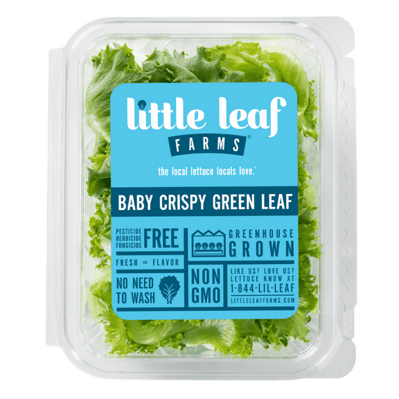 Little Leaf  Farms Baby Crispy Green Leaf Salad, 4 oz Clam Shell, Fresh