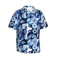 thumbnail image 2 of Balery Evil Eye Print Men's Hawaiian Shirts Short Sleeve Beach Shirt Relaxed Fit Vacation Button Down Shirts-, 2 of 9