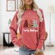 thumbnail image 5 of Sudadera Vêtements d'automne pour femmes, coupe ample, imprimé arbre de noël, costume Streetwear Kuymtek Rojo T L para Mujer, 5 of 8
