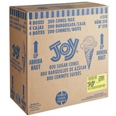 JOY #310 Sugar Ice Cream Cones - 800/Case for Sweet and Crispy Ice Cream Delights