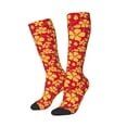 thumbnail image 2 of Balery Red Vintage Flowers Printed Novelty Socks Men's Women's Crew Socks Sports Socks Knee High Socks Cotton Socks Quirky and Cool Socks, 2 of 9