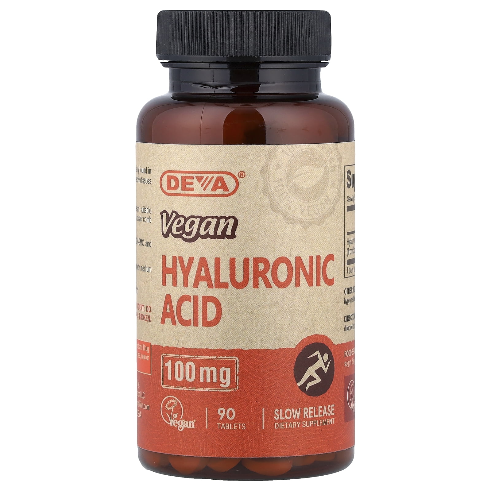 Devan Vegan Vitamins Hyaluronic Acid - 100 mg - Vegan - 90 Tablets